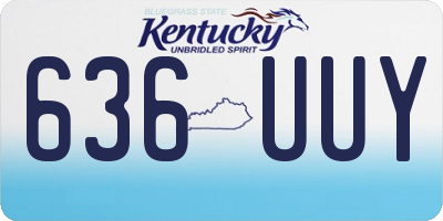 KY license plate 636UUY