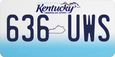 KY license plate 636UWS