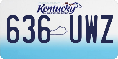 KY license plate 636UWZ