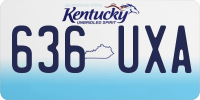 KY license plate 636UXA