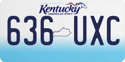 KY license plate 636UXC