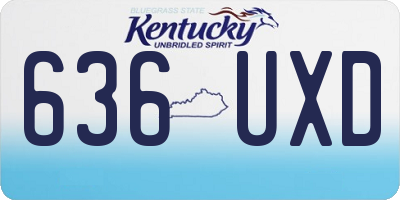 KY license plate 636UXD