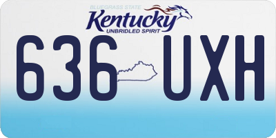 KY license plate 636UXH