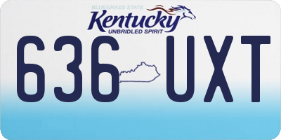 KY license plate 636UXT