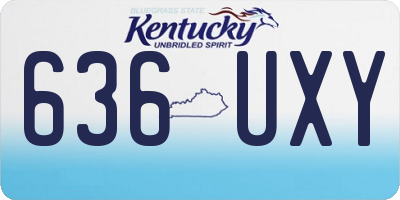 KY license plate 636UXY