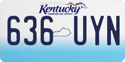 KY license plate 636UYN