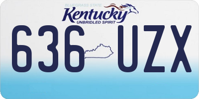 KY license plate 636UZX