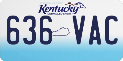 KY license plate 636VAC