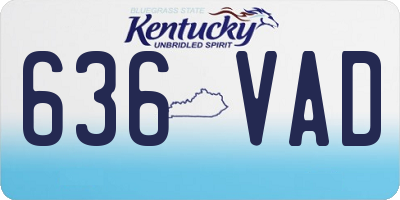 KY license plate 636VAD