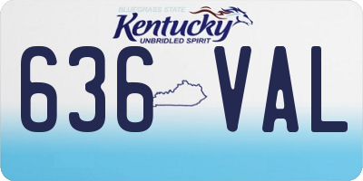 KY license plate 636VAL