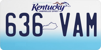 KY license plate 636VAM
