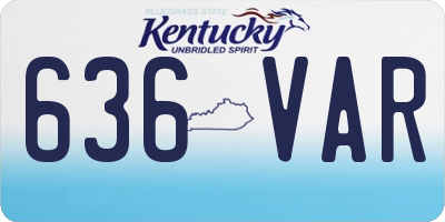 KY license plate 636VAR