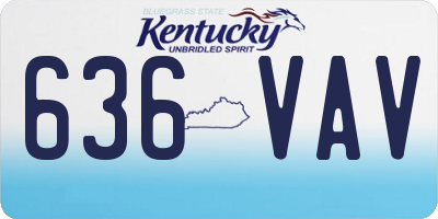 KY license plate 636VAV