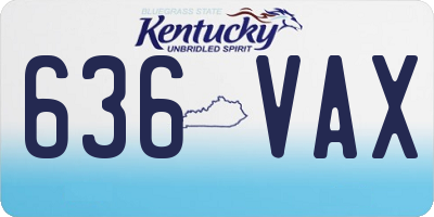 KY license plate 636VAX