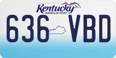 KY license plate 636VBD