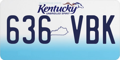KY license plate 636VBK