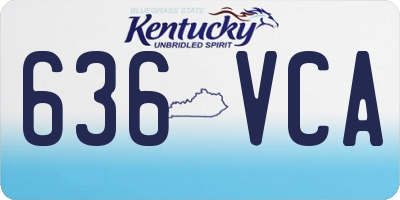 KY license plate 636VCA
