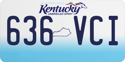 KY license plate 636VCI