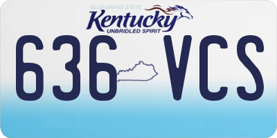 KY license plate 636VCS