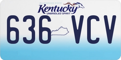 KY license plate 636VCV