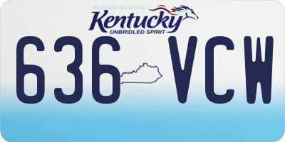 KY license plate 636VCW