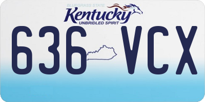 KY license plate 636VCX