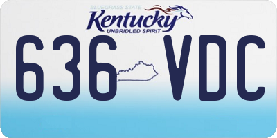 KY license plate 636VDC