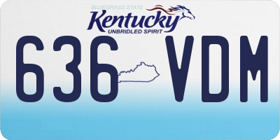 KY license plate 636VDM