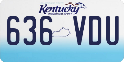 KY license plate 636VDU