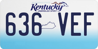 KY license plate 636VEF