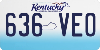 KY license plate 636VEO