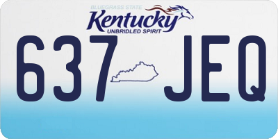 KY license plate 637JEQ