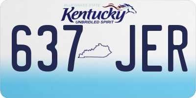 KY license plate 637JER