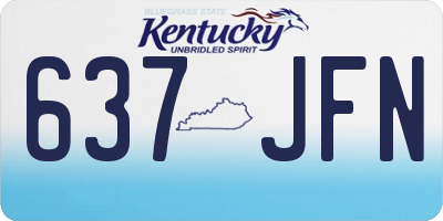 KY license plate 637JFN