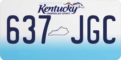 KY license plate 637JGC