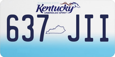 KY license plate 637JII