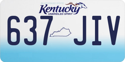KY license plate 637JIV