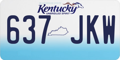 KY license plate 637JKW