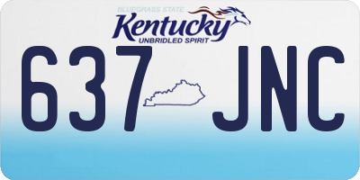 KY license plate 637JNC