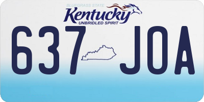 KY license plate 637JOA