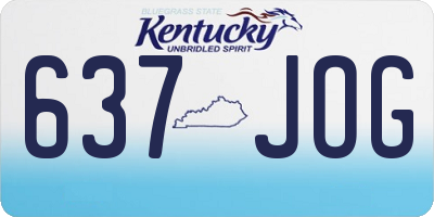 KY license plate 637JOG