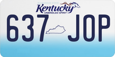 KY license plate 637JOP