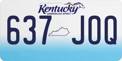 KY license plate 637JOQ