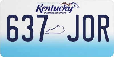 KY license plate 637JOR