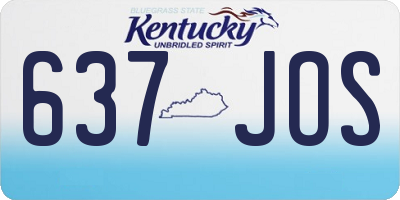 KY license plate 637JOS
