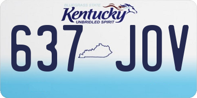 KY license plate 637JOV