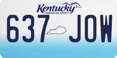 KY license plate 637JOW