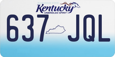 KY license plate 637JQL