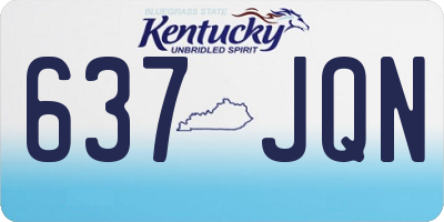KY license plate 637JQN