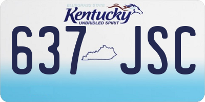 KY license plate 637JSC